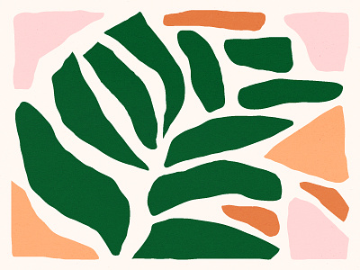 🌿 bold color design green illustration orange pattern pink plants shape shapes texture