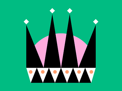 👑 black bold color crown design green illustration pink shape shapes white