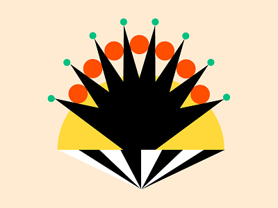 👑 black bold color crown design green illustration orange shape shapes yellow