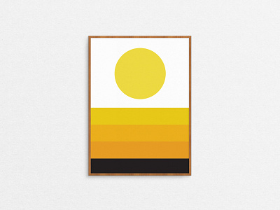 Rise & Shine bold graphic poster shape sun yellow