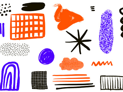 Scribble Scribble black blue orange pattern texture