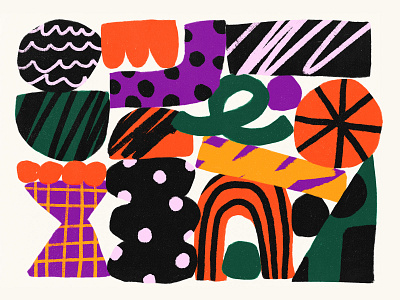 Just making the things black bold color green illustration orange pattern pink purple shape shapes texture white yellow