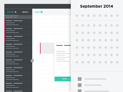 Medical Startup Mid-Fidelity Wireframe calendar interface medical surgery ui ux wireframe