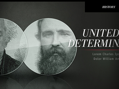 United By Determination dark historic reflective tout typography