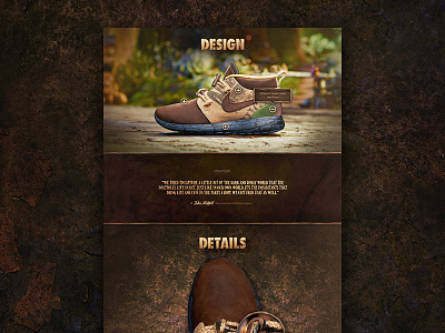 Nike x Boxtrolls Roshe Run Product Page gallery grunge nike product shoes skeuomorphic texture
