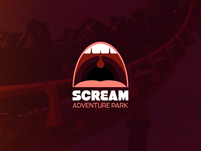 SCREAM Theme Park Logo branding design halloween identity logo logodesign mouth red rollercoaster scream theme park