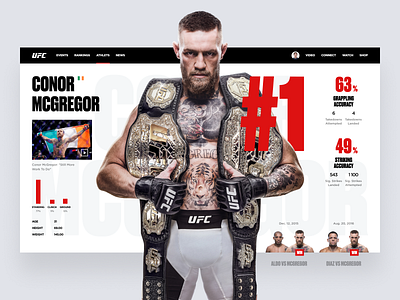 UFC Conor McGregor conor mcgregor design desktop figma flat minimal ufc ui uiux ux web webdesign