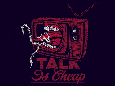 Talk is cheap design graphic design illustration talk tv vector