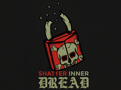 Shatter inner dread broken design dread graphic design illustration logo padlock skull vector