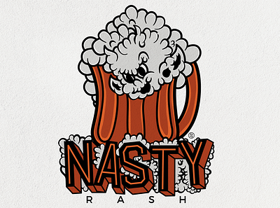 Nasty rash alcohol beer design devil graphic design illustration little devil logo vector