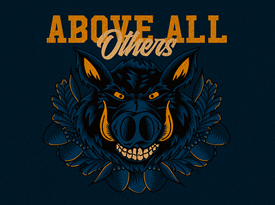 Above all others boar design graphic design illustration logo oak leafs proud strenght typography vector