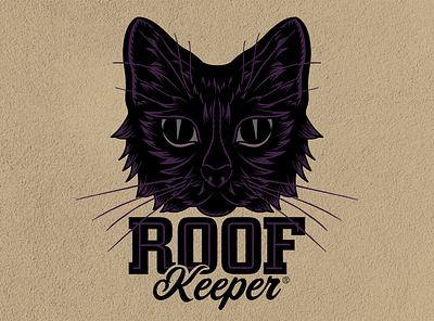 Roof keeper cat design graphic design illustration keeper logo lovely cat roof keeper typography vector