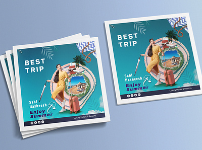 BEST TRIP - ENJOY SUMMER branding creative facebook post flyer graphic design post social media travel