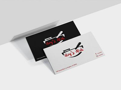Hoy's Wok business cards branding design graphic design illustration logo