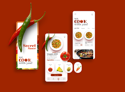 Cooking app app branding design icon illustration logo samira parsa typography ui ux vector
