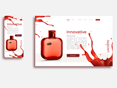 Perfume landing pape Responsive website app branding design icon illustration logo perfume samira parsa typography ui ux vector