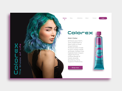 Hair color website landing page app branding design hair color icon illustration landing page logo samira parsa typography ui ux vector