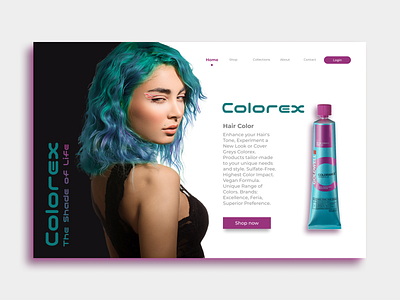 Hair color website landing page