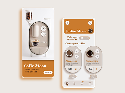 Coffee app app branding coffee design icon illustration logo samira parsa typography ui ux vector