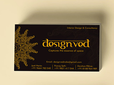 Design Ved Business Card branding business card design identity interior designer lettering sanskrit typography vedic