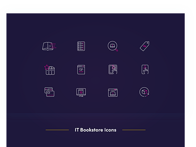 It Bookstore Icons design icon icons ui vector