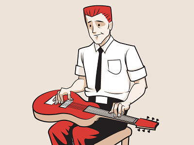 HepCat Steel Guitars cartoon cmyk guitar illustration lapsteel retro rgb rockabilly vector vintage