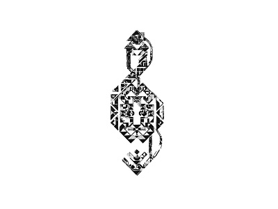 Folkloric Treble Cleff branding design folk folklore grungy illustration logo logoart modern monochrome music musiclogo pattern romanian subcarpati textures traditional treblecleff