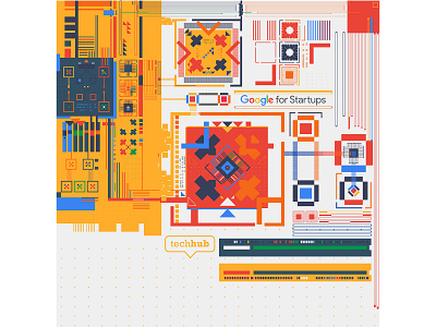 Folkloric Motherboard folklore graphic design illustration microchip motherboard pattern