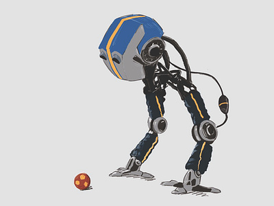 JAKOB - TALES FROM THE LOOP apple pencil character design design illustration jakob procreate robot sad science fiction sifi sketch soccer the loop
