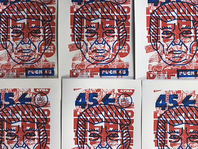 F45 1312 2d 45 acab defund design grit illustration overprint poster potus screen printing screenprint texture typography