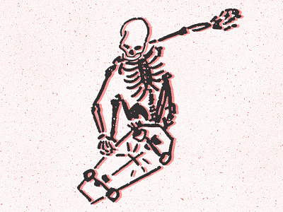 Skate or Die 80s coffin illustration skate skateboard skeleton