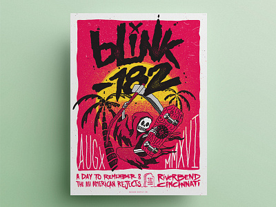 Blink-182 Gig Poster music poster rock poster screenprinting show poster
