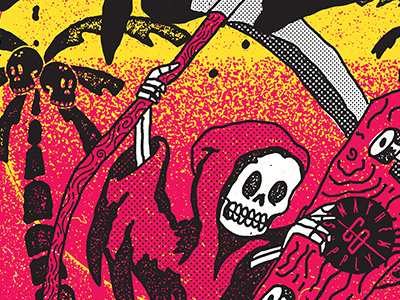 Blink-182 Gig Poster - detail music poster rock screenprinting show