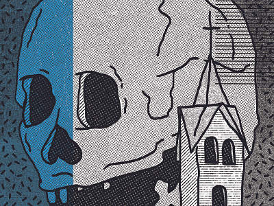 PREOCCUPATIONS POSTER illustration poster skulls texture wip