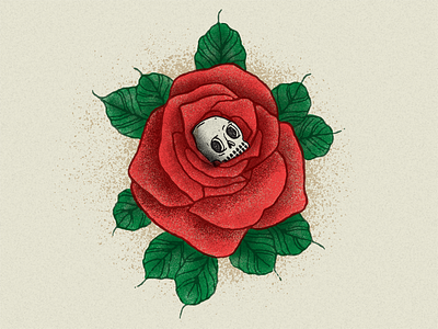 Sleep When I'm Tired creep illustration rose skull tattoo traditional