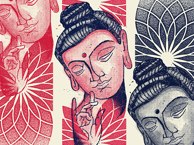 BUDDHA buddha halftone illustration nirvana xerox zin