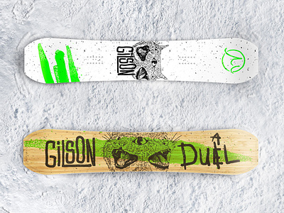 Gilson Snowboards 2020 cat design digital dual duel grit illustration snow snowboards texture typogaphy