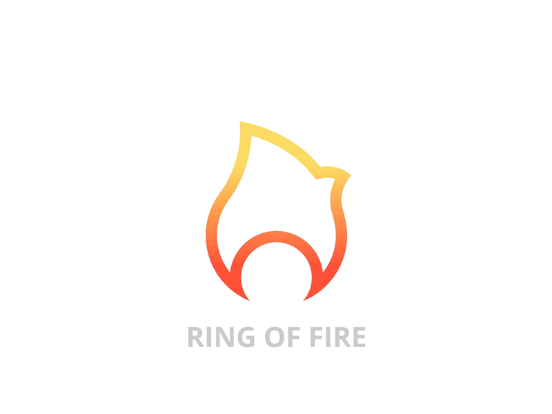 Ring of Fire animation circles construction gradient logo