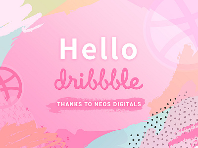 Hello Dribbble dribbble hello illustration paint pink