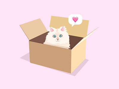 Cats And Boxes boxe cat icon illustration love vector