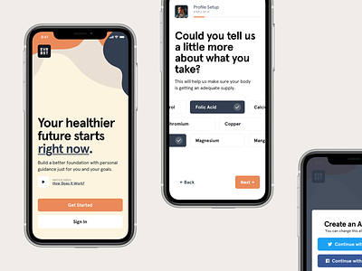 EVRBST app app design apple application health ios mob mobile native onboarding pastel quiz survey walkthrough