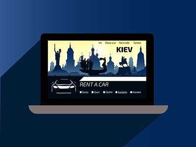 City skyline for car rental website city design illustration kiev silhouette ui vector
