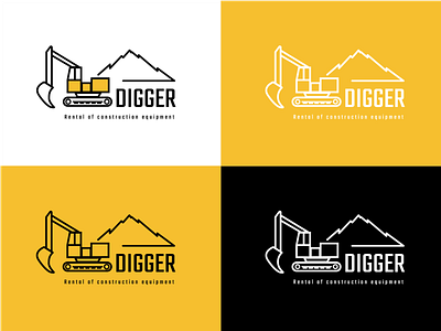 Linear logo for a construction equipment rental company