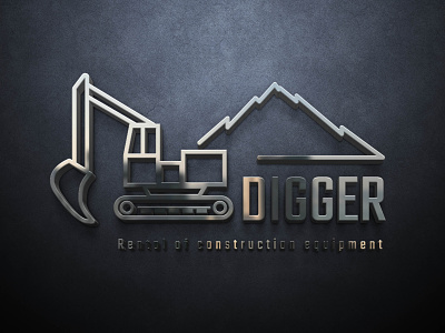 Logo for a construction equipment rental company branding construction equipment design illustration logo rental vector