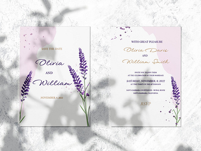 Rustic wedding invitation with watercolor effect design illustration invitation rustic vector watercolor wedding