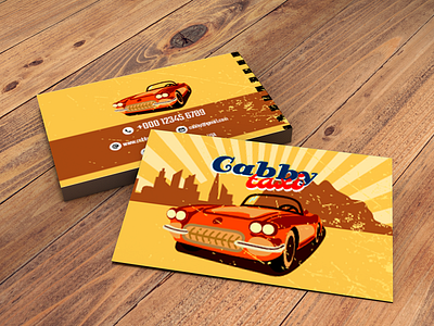 Vintage style business card design for taxi service