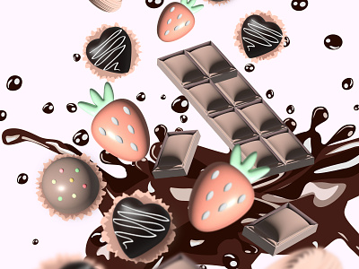 assorted sweets from sweets, chocolate, marshmallows, strawberri candy celebrate chocolate chocolate splashes cocoa design fountain illustration marshmallows strawberries sweet vector world chocolate day