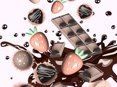 assorted sweets from sweets, chocolate, marshmallows, strawberri