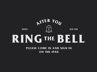 Ring the Bell! barrel black and white design illustration lockup logo new york sign type typography vector