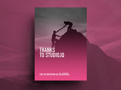 Dribbble / Thank you shot design dribbble first invitation pink shot studiojq thanks